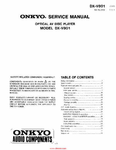 onkyo DXV-801 onkyo DXV-801 service manual